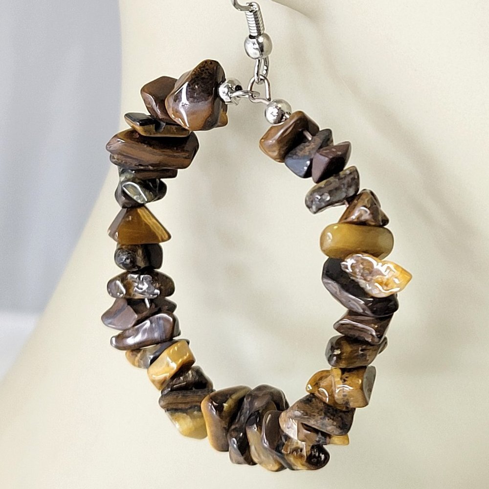 Tigereye Chip Dangle Earrings